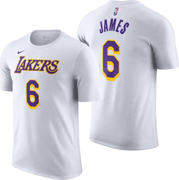 Nike Youth Los Angeles Lakers LeBron James #6 White T-Shirt