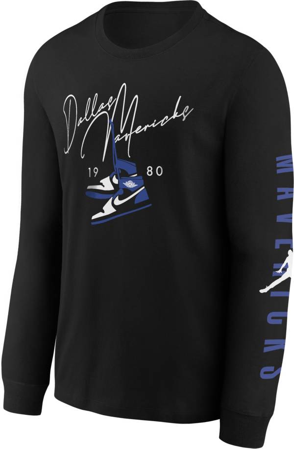 Jordan Youth Dallas Mavericks Black Long Sleeve Statement T-Shirt