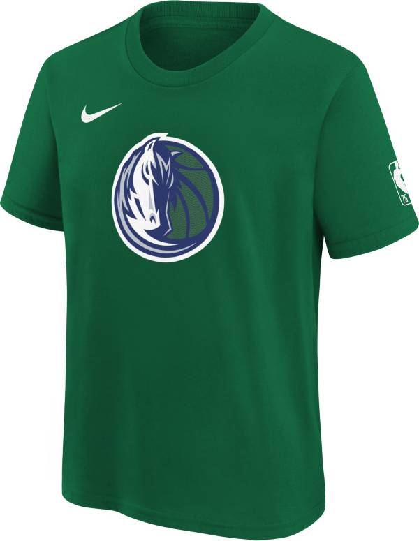 Nike Youth 2021-22 City Edition Dallas Mavericks Green Logo T-Shirt