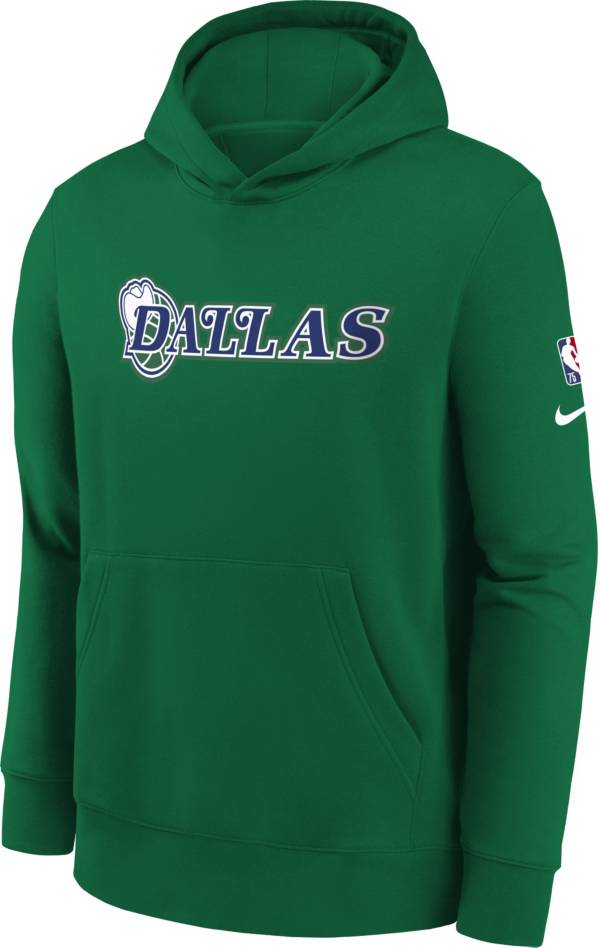 Nike Youth 2021-22 City Edition Dallas Mavericks Green Essential Pullover Hoodie