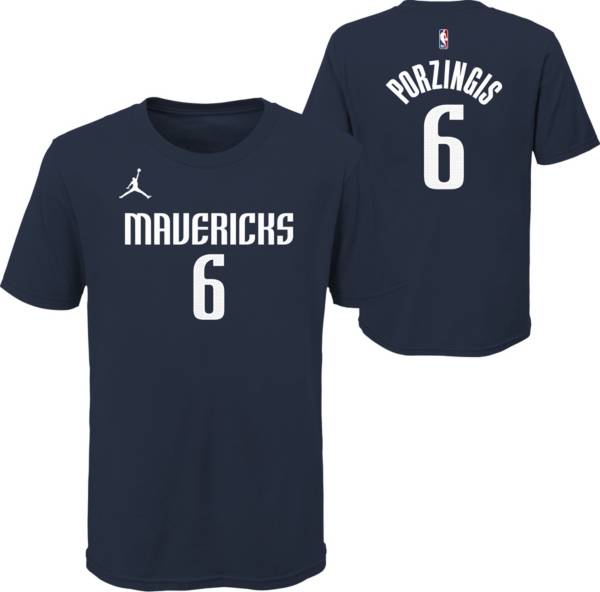 Jordan Youth Dallas Mavericks Kristaps Porzingis #6 Navy Statement T-Shirt