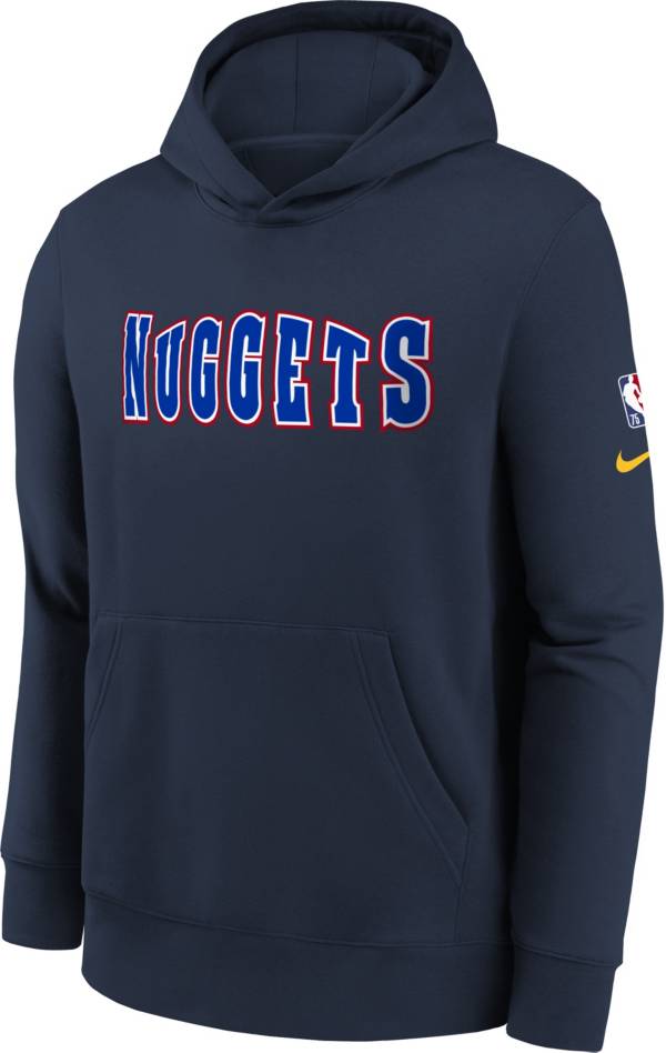 Nike Youth 2021-22 City Edition Denver Nuggets Navy Essential Pullover Hoodie