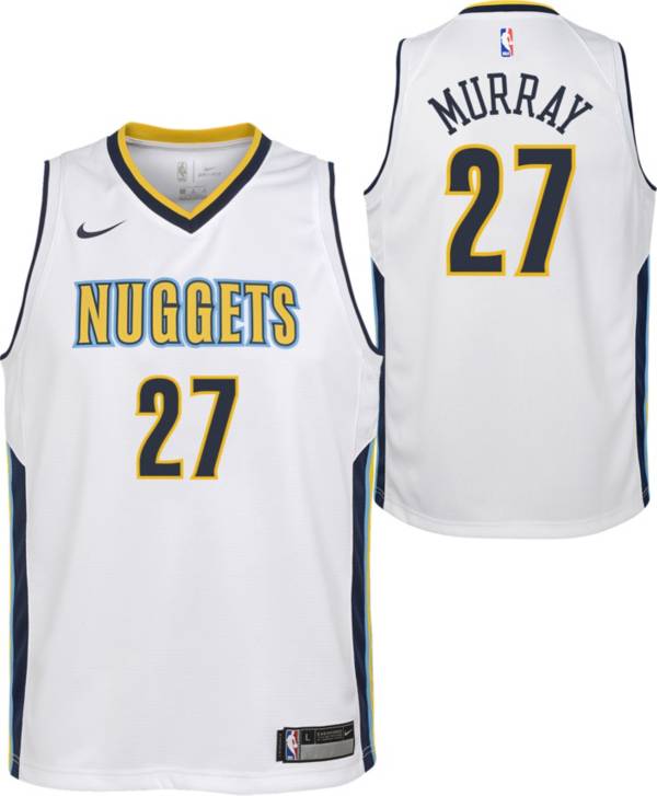 Nike Youth Denver Nuggets Jamal Murray #27 White Dri-FIT Swingman Jersey
