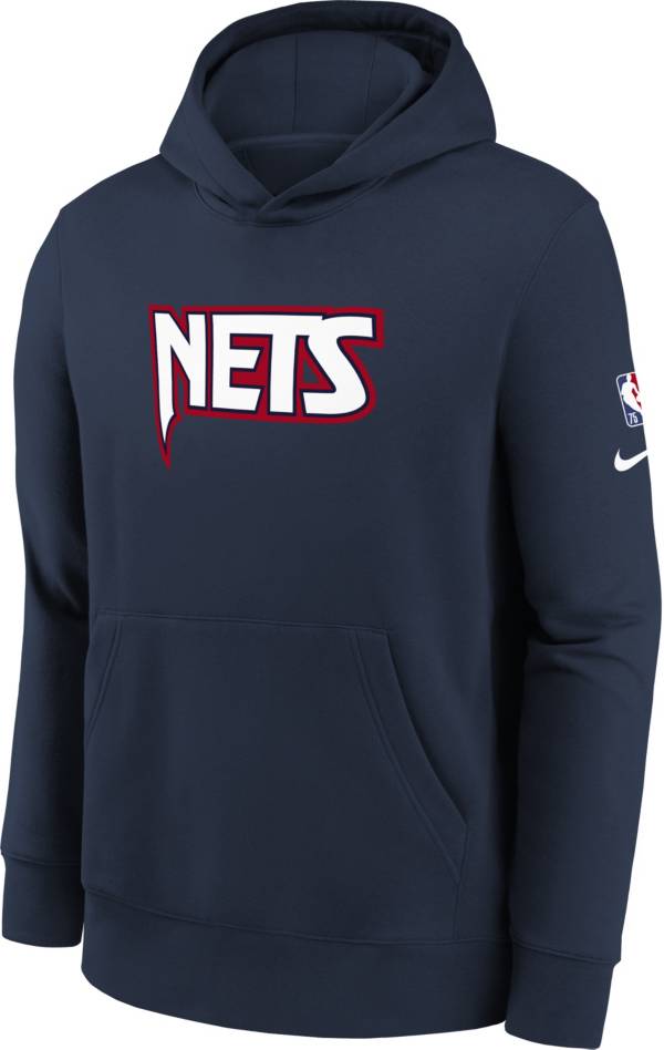 Nike Youth 2021-22 City Edition Brooklyn Nets Blue Essential Pullover Hoodie