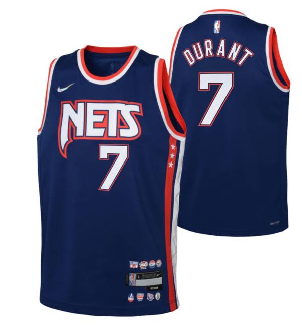 Nike Youth 2021-22 City Edition Brooklyn Nets Kevin Durant #7 Blue Swingman Jersey