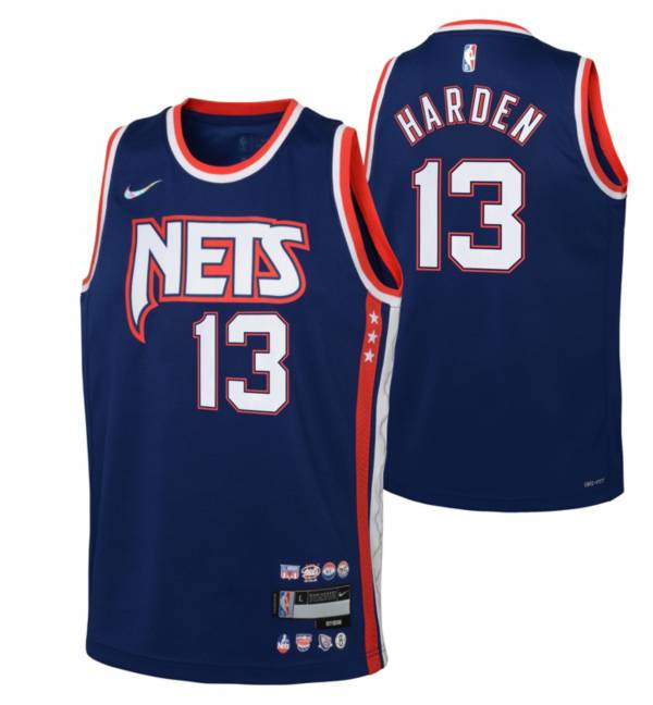 Nike Youth 2021-22 City Edition Brooklyn Nets James Harden #13 Blue Swingman Jersey