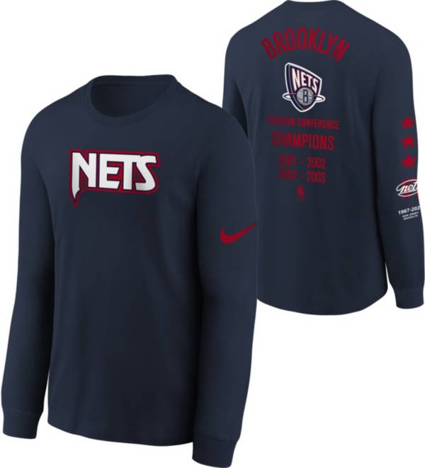 Nike Youth 2021-22 City Edition Brooklyn Nets Black Courtside Long Sleeve T-Shirt