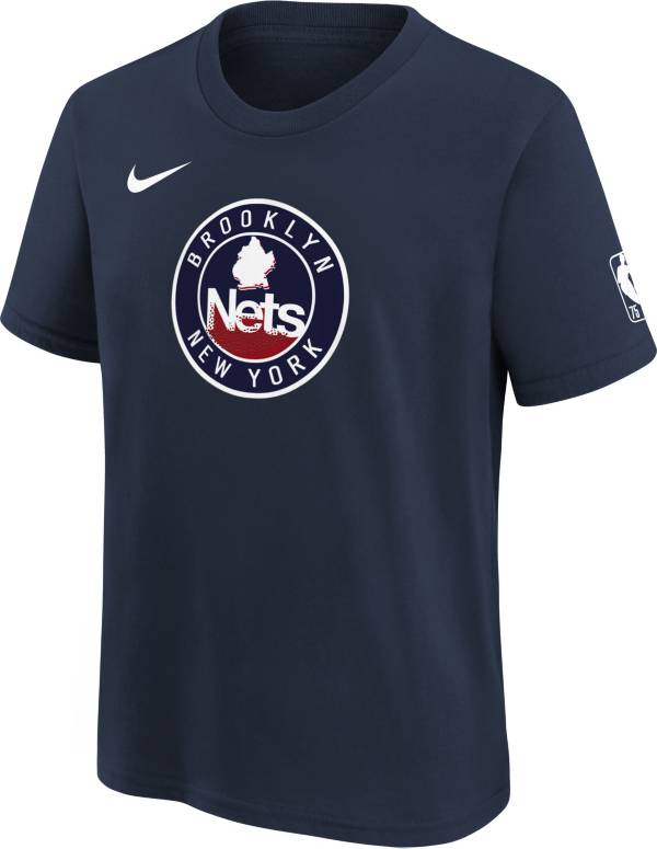 Nike Youth 2021-22 City Edition Brooklyn Nets Navy Logo T-Shirt | Dick ...