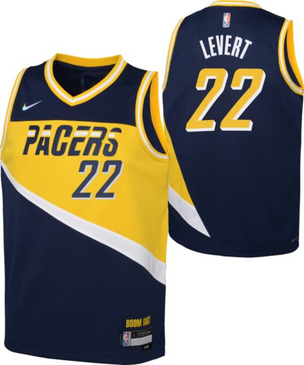 Nike Youth 2021-22 City Edition Indiana Pacers Caris LeVert #22 Blue Swingman Jersey