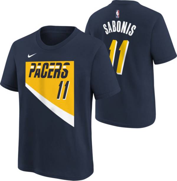 Nike Youth 2021-22 City Edition Indiana Pacers Domantas Sabonis #11 Navy Player T-Shirt