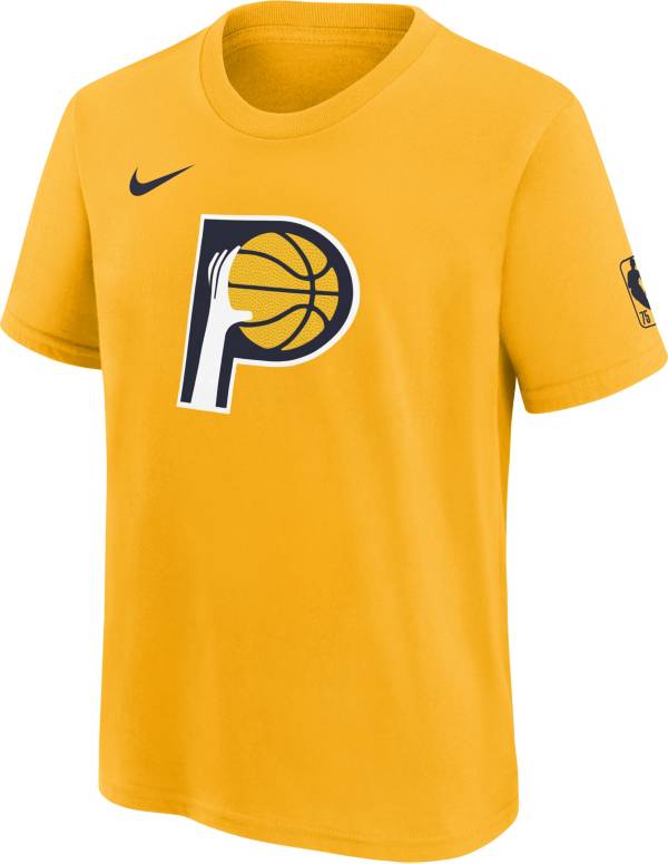 Nike Youth 2021-22 City Edition Indiana Pacers Yellow Logo T-Shirt