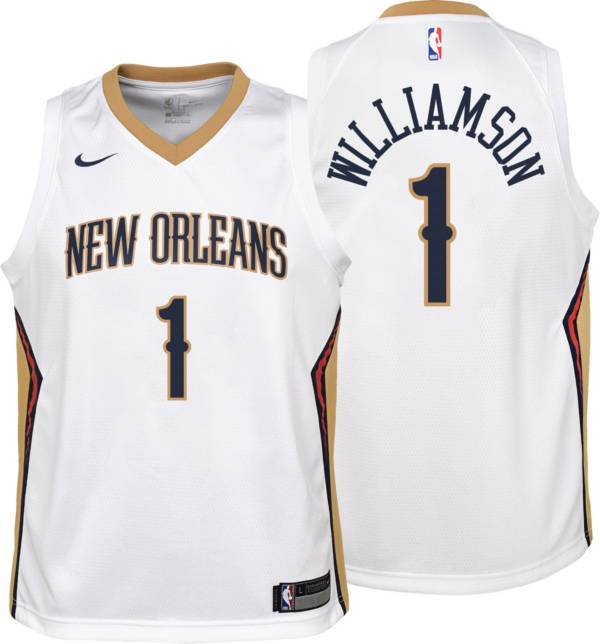 Nike Youth New Orleans Pelicans Zion Williamson #1White Dri-FIT Swingman Jersey