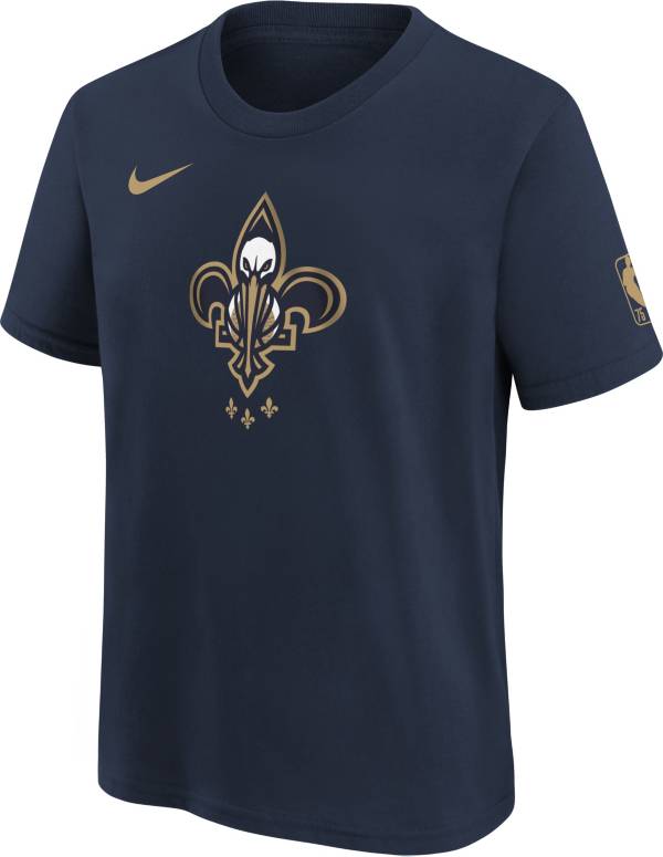 Nike Youth 2021-22 City Edition New Orleans Pelicans Navy Logo T-Shirt