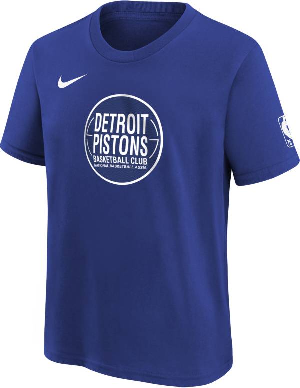 Nike Youth 2021-22 City Edition Detroit Pistons Blue Logo T-Shirt