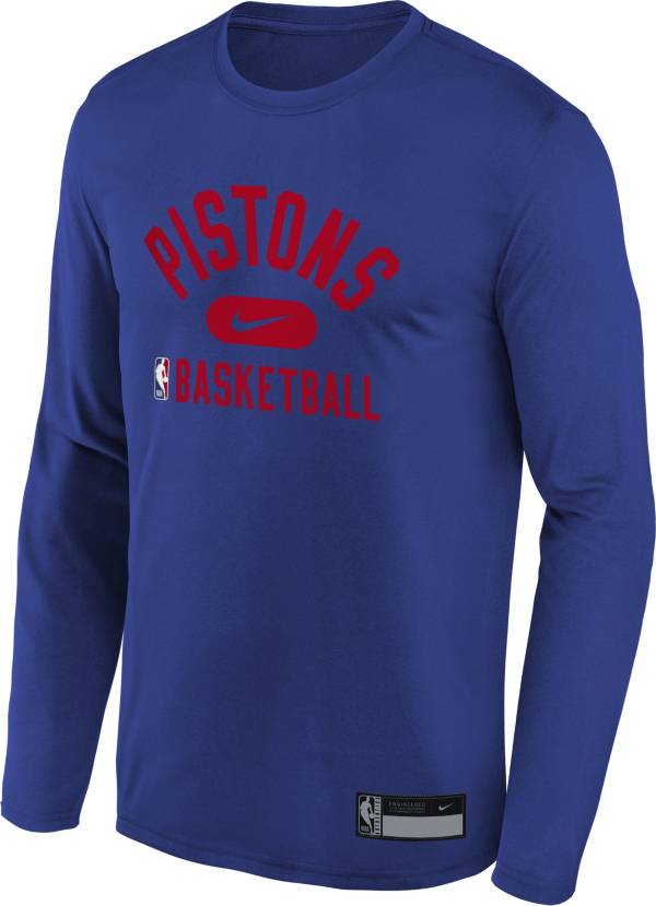 Nike Youth Detroit Pistons Blue Long Sleeve Practice Shirt