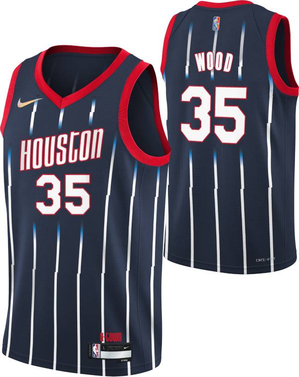 Nike Youth 2021-22 City Edition Houston Rockets Christian Wood #35 Navy Swingman Jersey