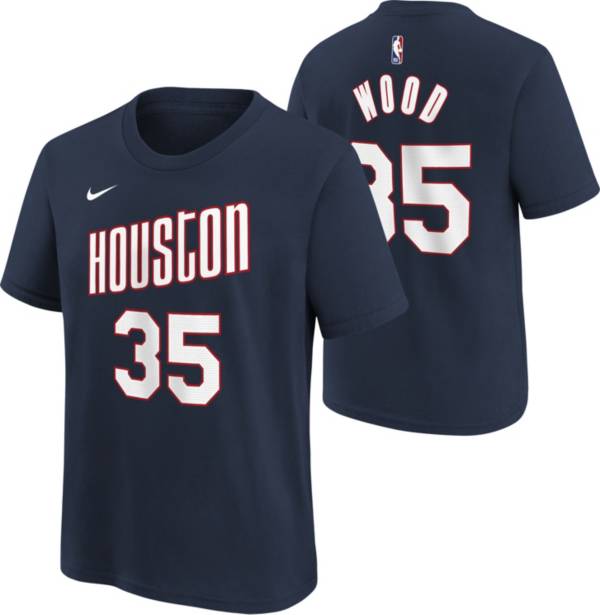 Nike Youth 2021-22 City Edition Houston Rockets Christian Wood #35 Navy Player T-Shirt