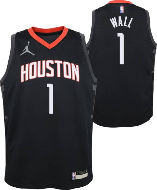 Jordan Youth Houston Rockets John Wall #1 Black Dri-FIT Swingman Jersey