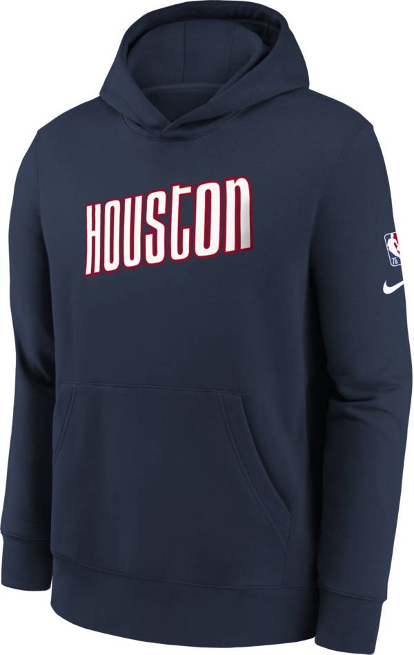 Nike Youth 2021-22 City Edition Houston Rockets Navy Essential Pullover Hoodie