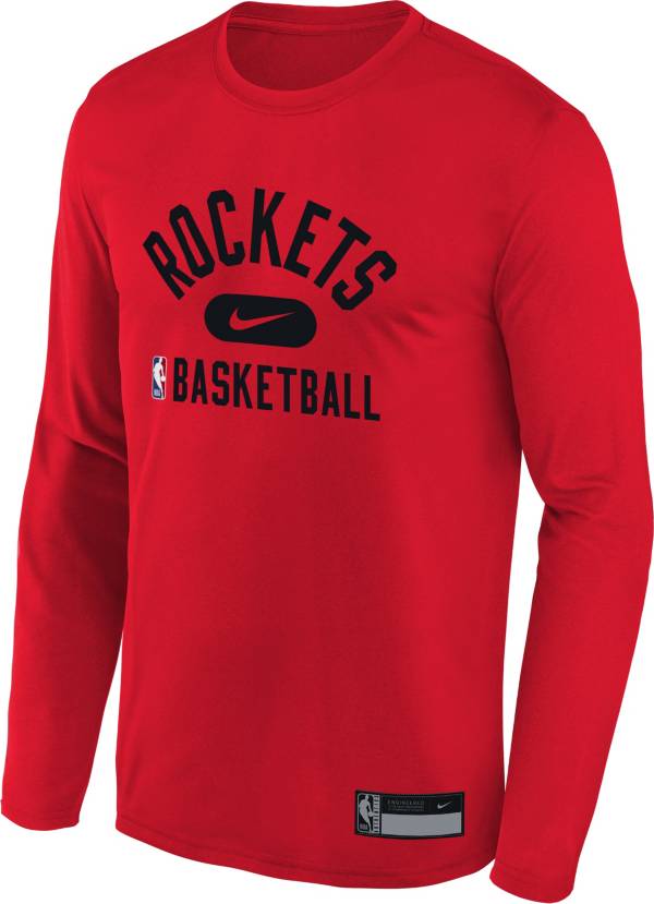 Nike Youth Houston Rockets Red Long Sleeve Practice Shirt