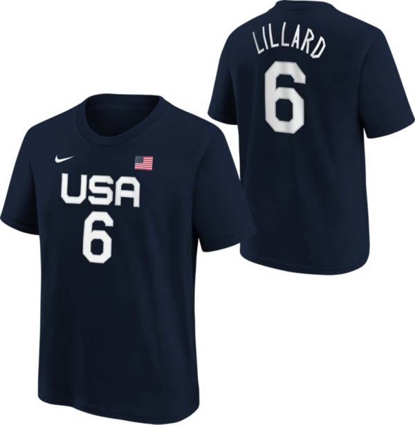 Nike Youth USA Basketball Damian Lillard #6 Navy T-Shirt