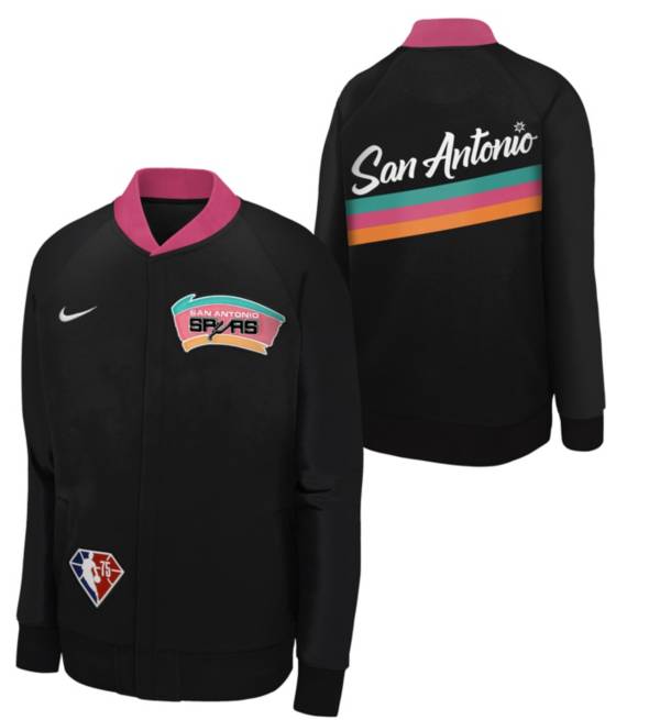Nike Youth 2021-22 City Edition San Antonio Spurs Black Long Sleeve Showtime Jacket
