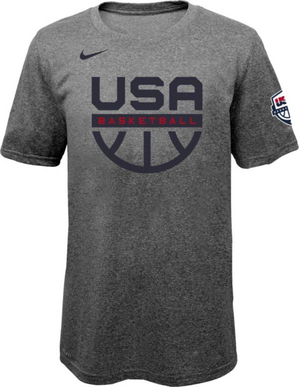 Nike Youth USA Basketball Olympics Grey Practice T-Shirt