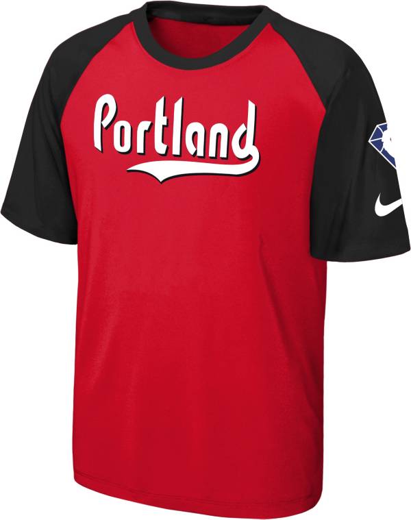 Nike Youth 2021-22 City Edition Portland Trail Blazers Red Pregame Shirt