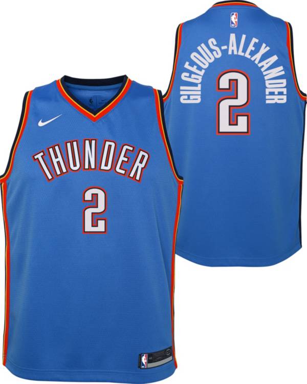 ورق كيك Nike Youth Oklahoma City Thunder Shai Gilgeous-Alexander #2 Blue Dri-FIT  Swingman Jersey ورق كيك