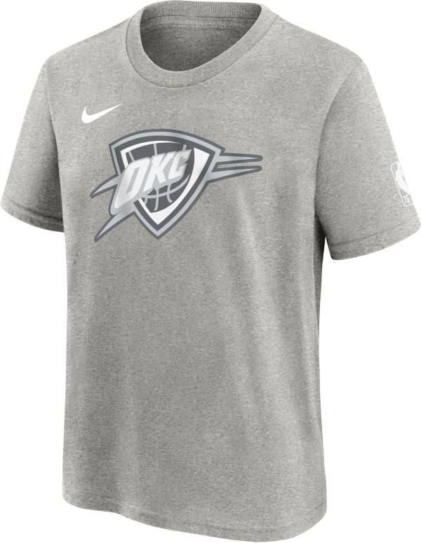 Nike Youth 2021-22 City Edition Oklahoma City Thunder Grey Logo T-Shirt