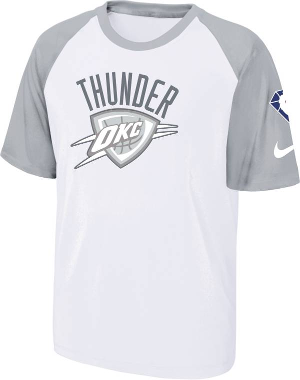 Nike Youth 2021-22 City Edition Oklahoma City Thunder White Pregame Shirt product image