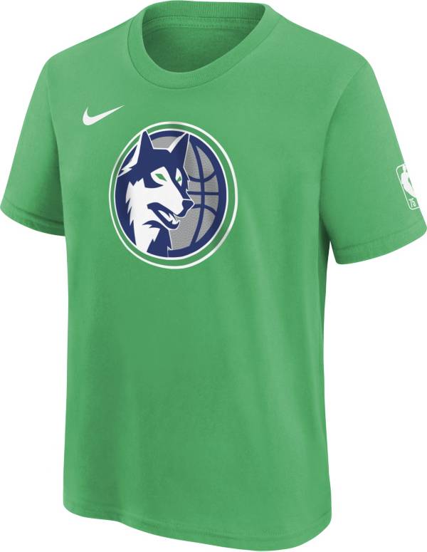 Nike Youth 2021-22 City Edition Minnesota Timberwolves Green Logo T-Shirt