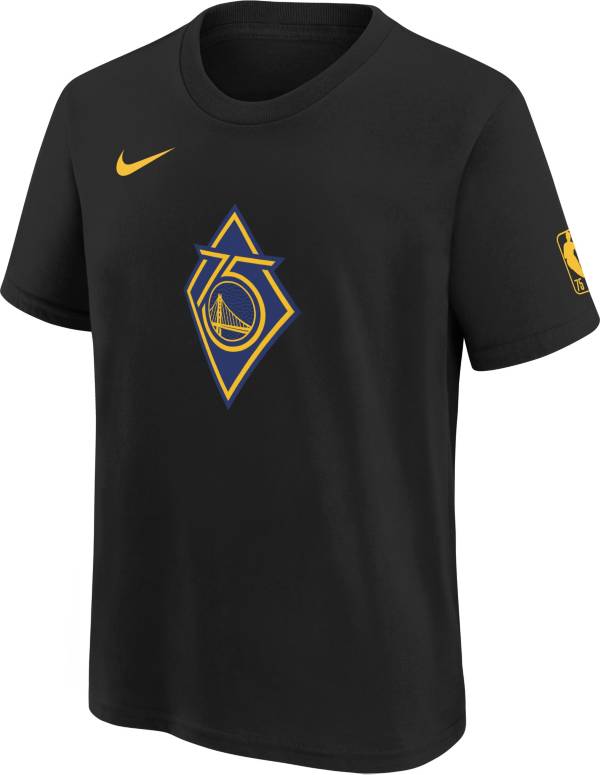 Nike Youth 2021-22 City Edition Golden State Warriors Black Logo T-Shirt