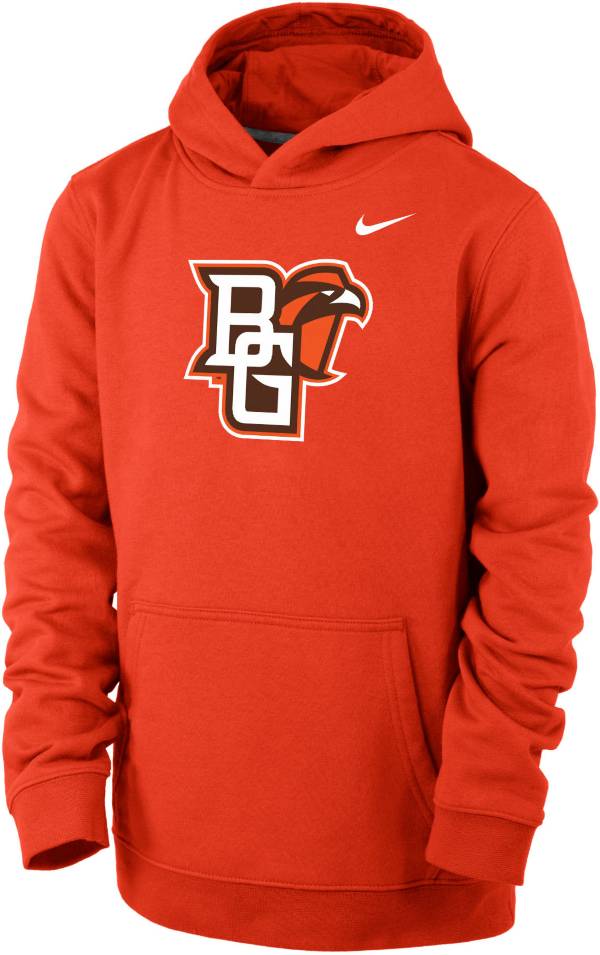 Nike Youth Bowling Green Falcons Orange Club Fleece Pullover Hoodie