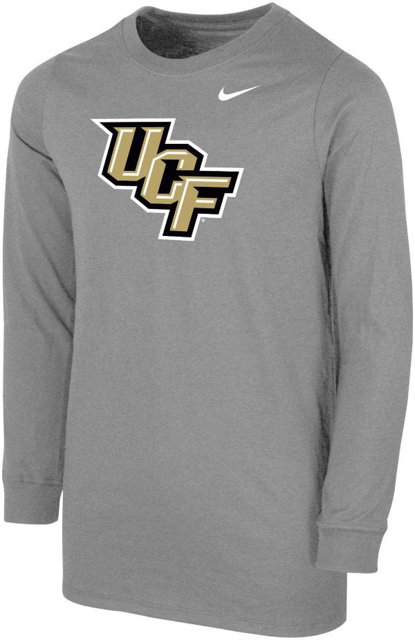 Nike Youth UCF Knights Grey Core Cotton Long Sleeve T-Shirt