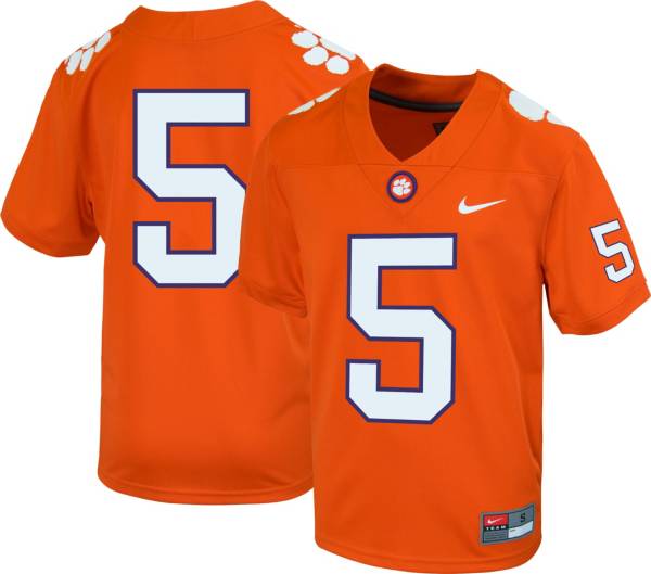 Nike Youth Clemson Tigers #5 Orange Game Football Jersey