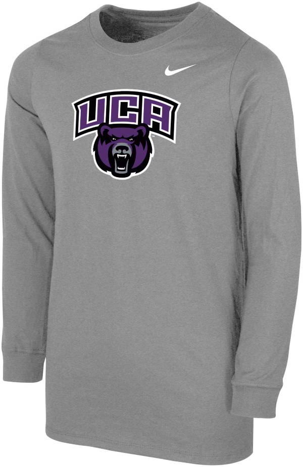 Nike Youth Central Arkansas Bears Grey Core Cotton Long Sleeve T-Shirt