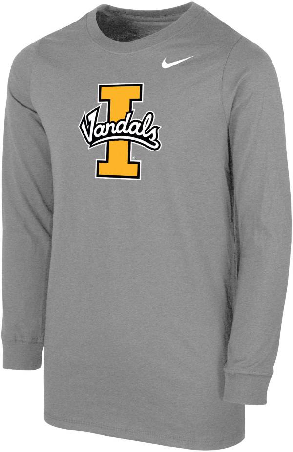 Nike Youth Idaho Vandals Grey Core Cotton Long Sleeve T-Shirt