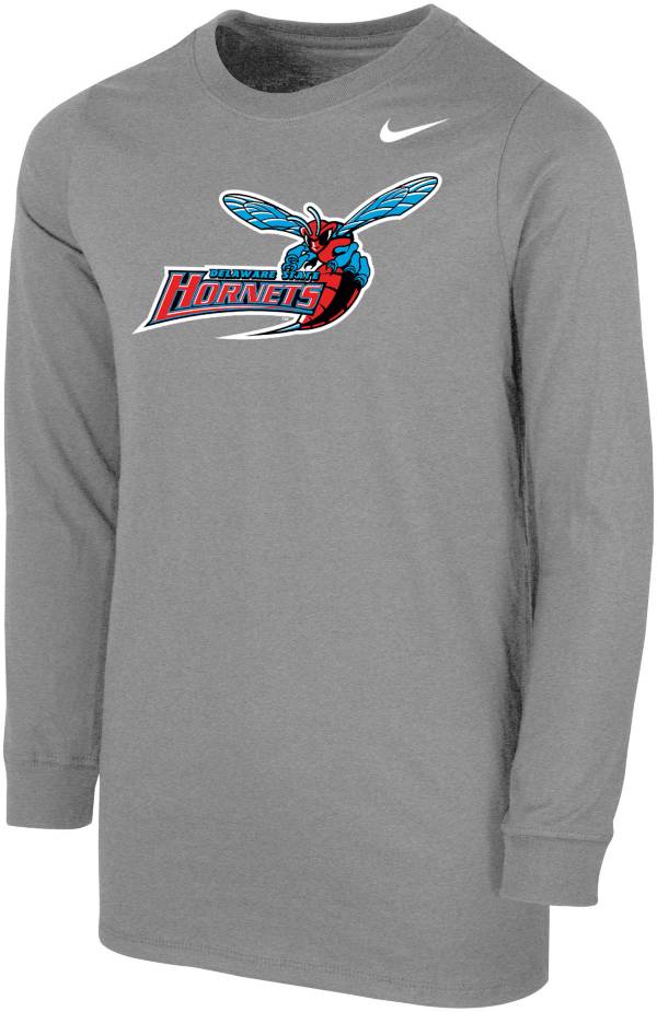 Nike Youth Delaware State Hornets Grey Core Cotton Long Sleeve T-Shirt