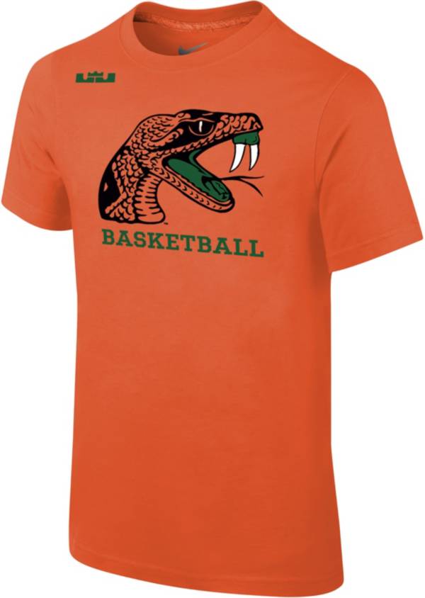 Nike x LeBron James Youth Florida A&M Rattlers Orange Core Cotton Basketball T-Shirt