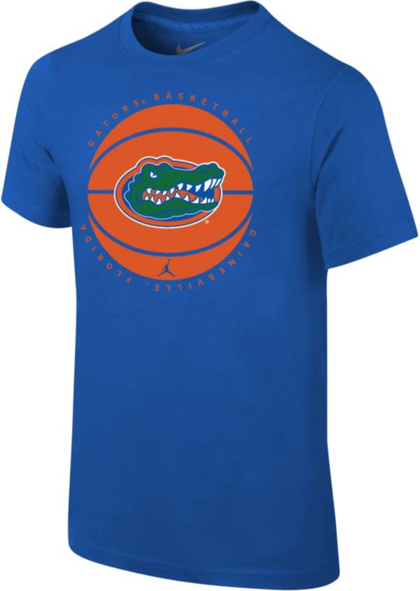 Jordan Youth Florida Gators Blue Cotton Basketball Team T-Shirt