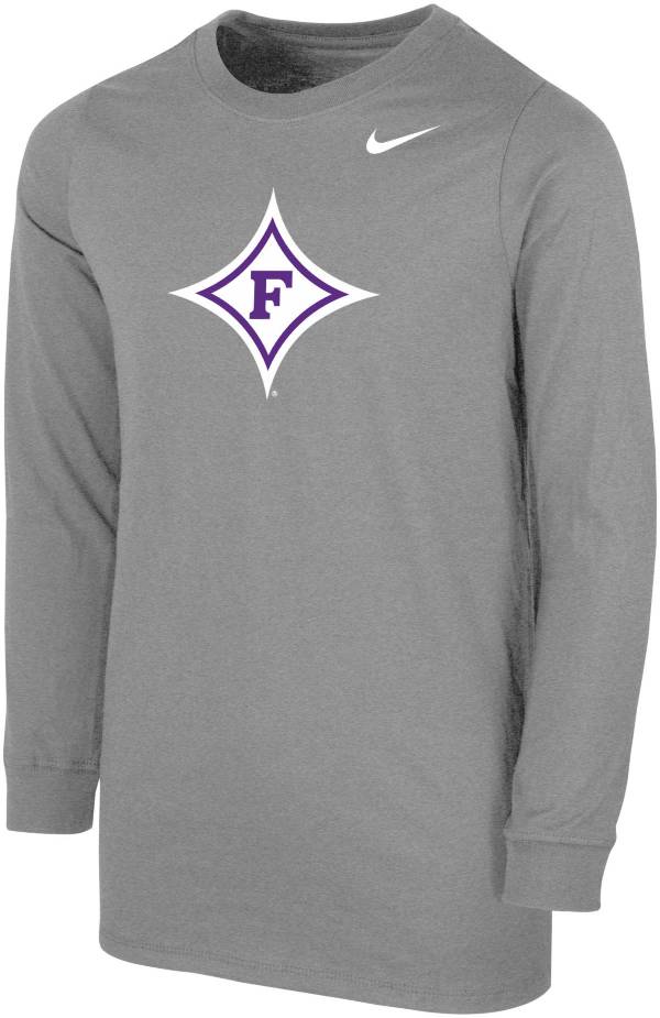 Nike Youth Furman Paladins Grey Core Cotton Long Sleeve T-Shirt