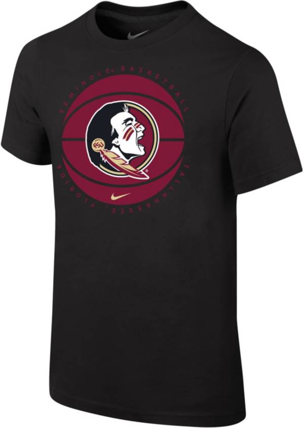 Nike Youth Florida State Seminoles Black Cotton Basketball Team T-Shirt