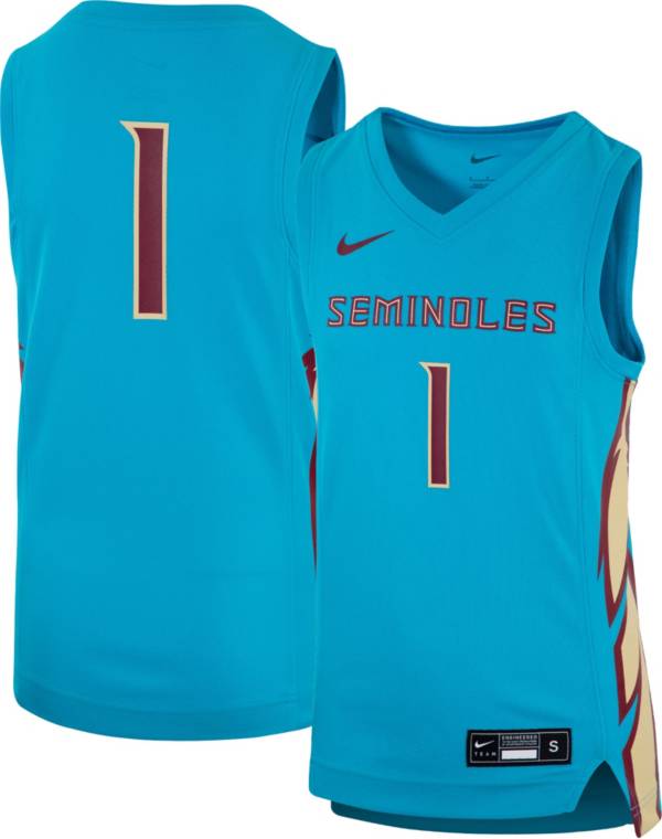 Nike Youth Florida State Seminoles #1 Turquoise Replica Basketball Jersey
