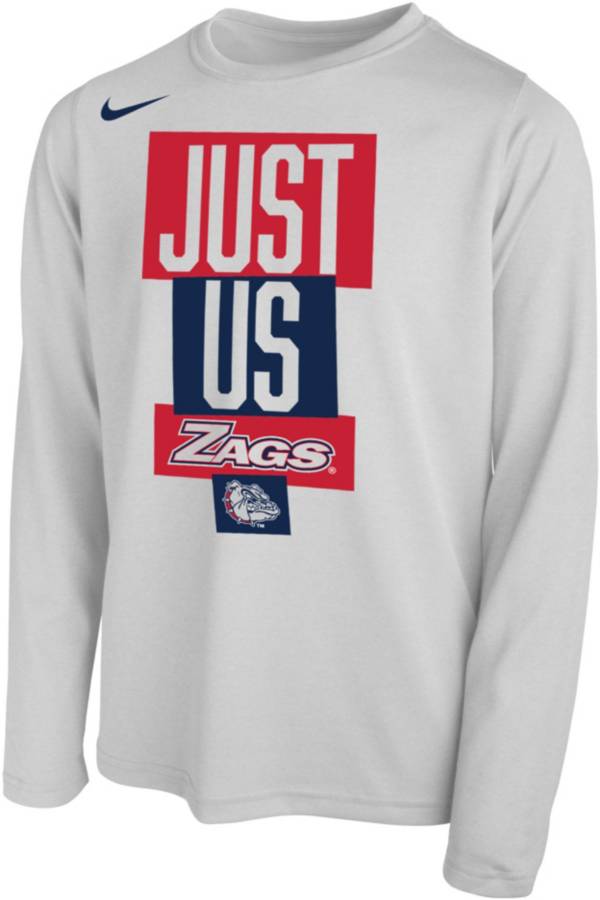 Nike Youth Gonzaga Bulldogs ‘Just Us' Bench Long Sleeve T-Shirt