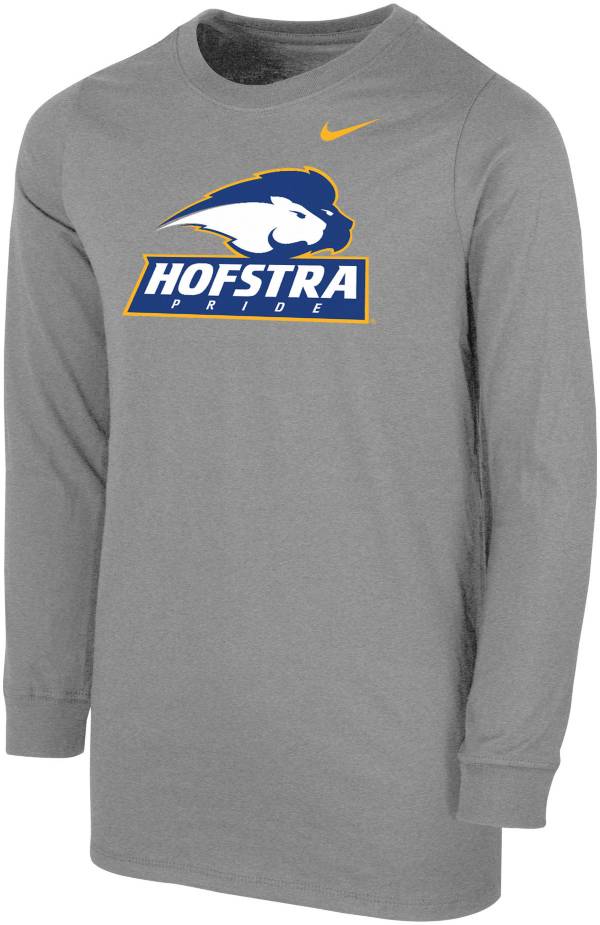 Nike Youth Hofstra Pride Grey Core Cotton Long Sleeve T-Shirt