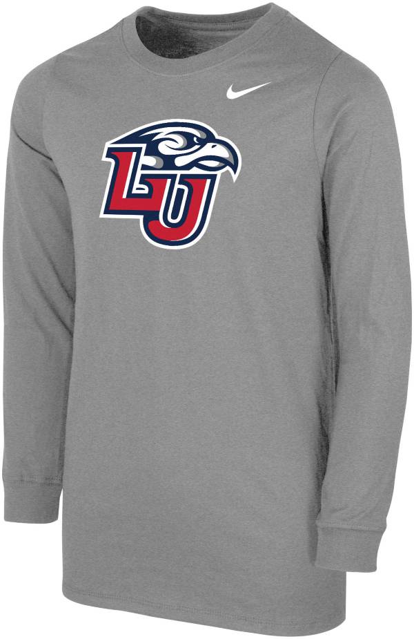 Nike Youth Liberty Flames Grey Core Cotton Long Sleeve T-Shirt