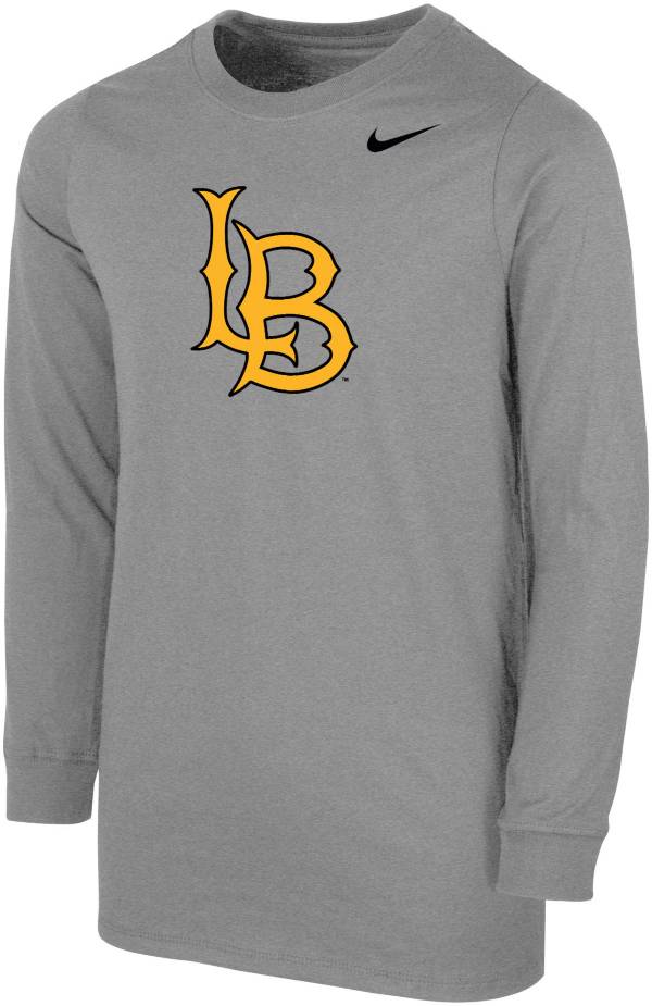 Nike Youth Long Beach State 49ers Grey Core Cotton Long Sleeve T-Shirt