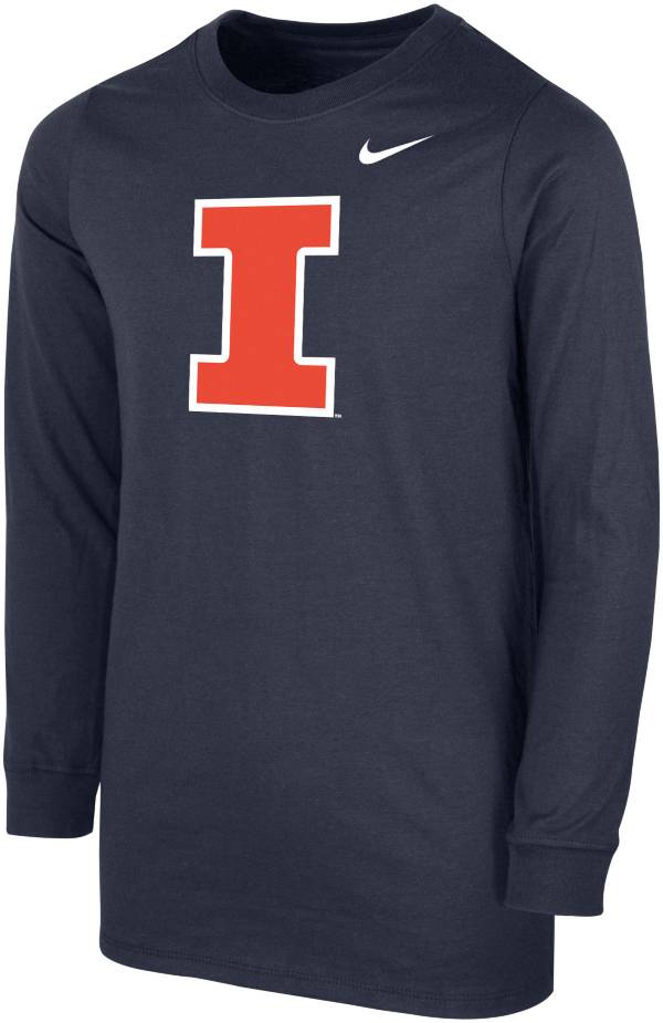 Nike Youth Illinois Fighting Illini Blue Core Cotton Long Sleeve T-Shirt