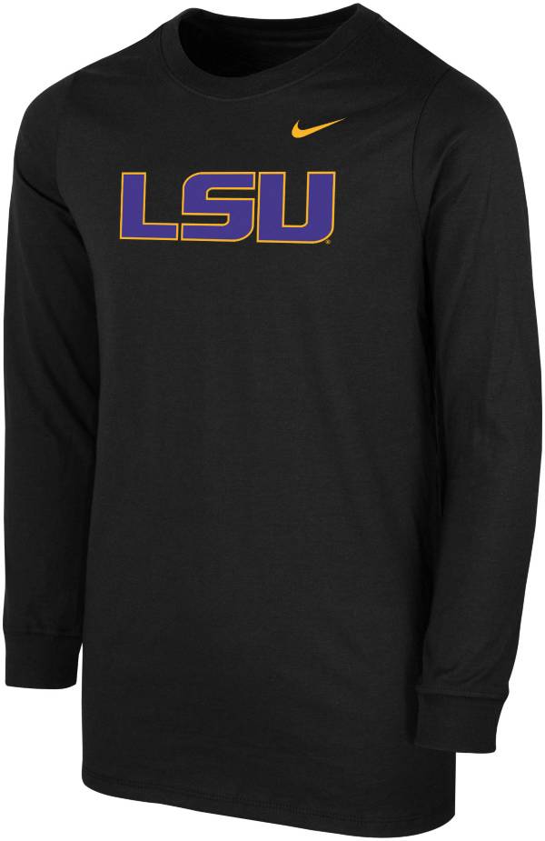 Nike Youth LSU Tigers Core Cotton Long Sleeve Black T-Shirt